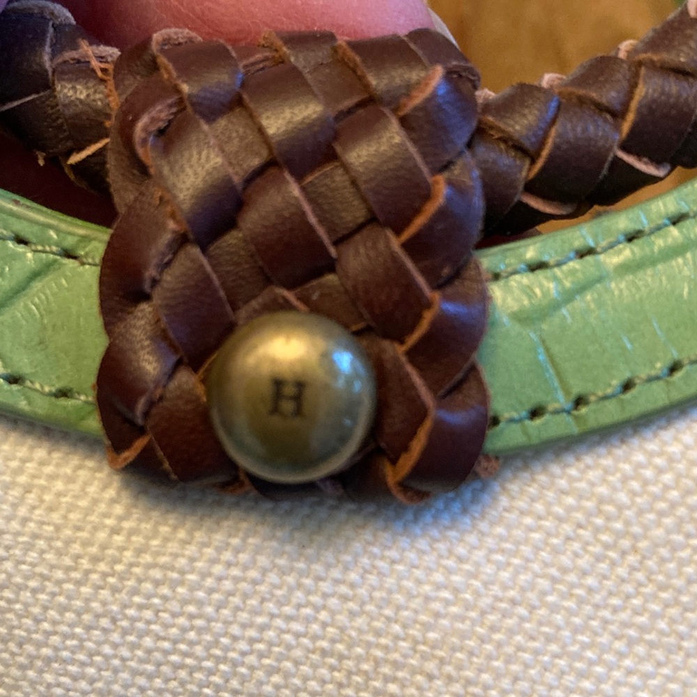 VTG Tommy Hilfiger Scenic Print Satchel with Brown Handles - Picture 12 of 12